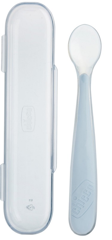 CHICCO CUCCHIAIO SILICONE CON CASE GRIGIO 6 MESI+ - Speedyfarma.it
