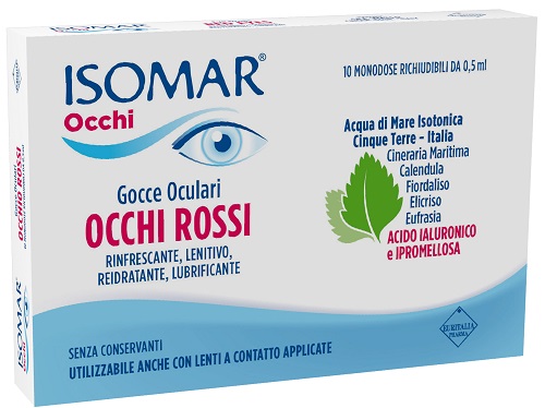 ISOMAR OCCHI ROSSI GOCCE OCULARI ACIDO IALURONICO 0,20% 10 FLACONCINI - Speedyfarma.it