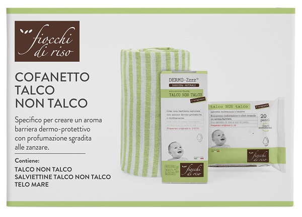 FIOCCHI DI RISO COFANETTO TALCO NON TALCO 1 EMULSIONE TALCO NON TALCO 120 ML + 1 SALVIETTE TALCO NON TALCO + 1 TELO MARE - Speedyfarma.it