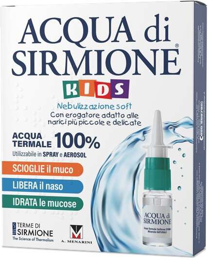 ACQUA DI SIRMIONE KIDS NEBULIZZAZIONE SOFT ACQUA TERMALE 100% 6 FLACONCINI PLURIDOSE DA 15 ML - Speedyfarma.it