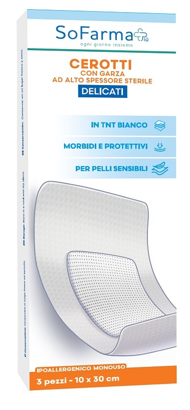 CEROTTO DELICATO 10X20 CM SOFARMA 3 PEZZI - Speedyfarma.it