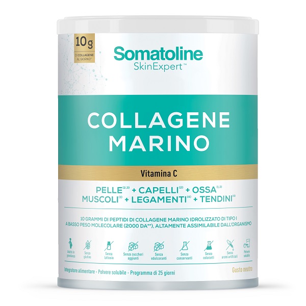 SOMATOLINE COLLAGENE MARINO 258 G SENZA GLUTINE SENZA LATTOSIO SENZA ZUCCHERI AGGIUNTI SENZA EDULCORANTI - Speedyfarma.it