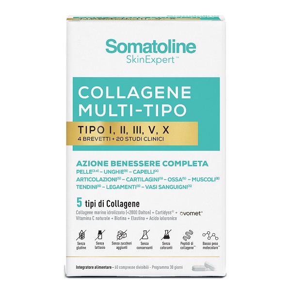 SOMATOLINE COLLAGENE MULTI TIPO 60 COMPRESSE SENZA GLUTINE SENZA LATTOSIO SENZA ZUCCHERI AGGIUNTI - Speedyfarma.it