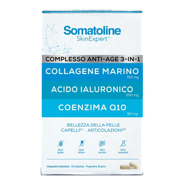 SOMATOLINE COMPLESSO ANTI AGE 3IN1 60 COMPRESSE SENZA GLUTINE SENZA LATTOSIO - Speedyfarma.it
