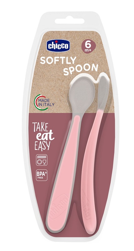 CHICCO CUCCHIAIO IN SILICONE DOPPIO ROSA 6M+ - Speedyfarma.it